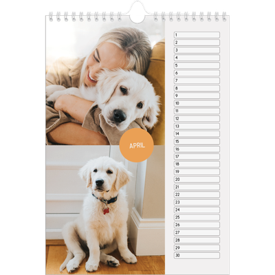Verjaardagskalenders A4 — Fotosticker [April]