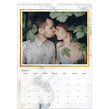 Fotokalender A3 — Gouden marmerpatroon