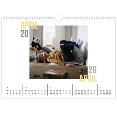 Fotokalender A3 — Dubbele tekst [April]