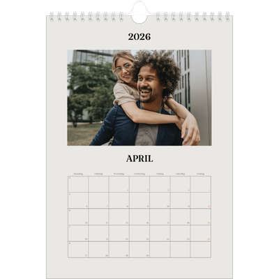 Fotokalender A4 (20 x 30 cm) — Simpel ivoor [April]