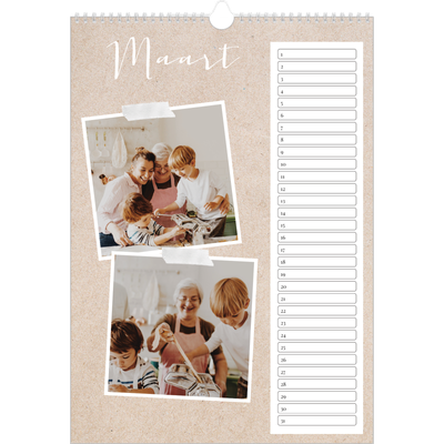 Verjaardagskalenders A3 — Scrapbook kalender [Maart]