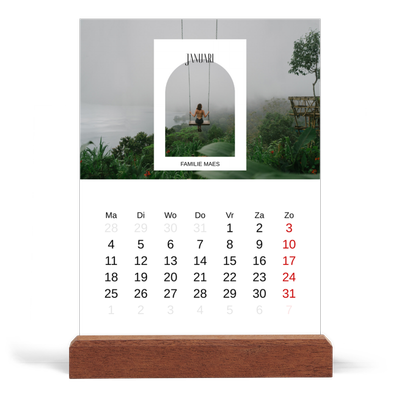 Bureaukalender met houten standaard  — De open boog [Januari]