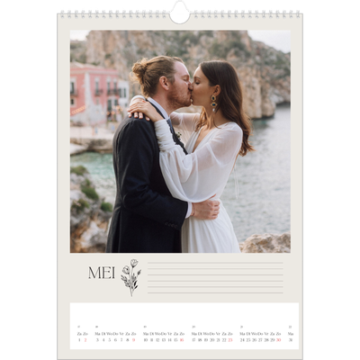 A3 Jaarkalender — Initialen in bloei [Mei]