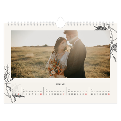 Fotokalender A4 — Inkt & klimop [Januari]