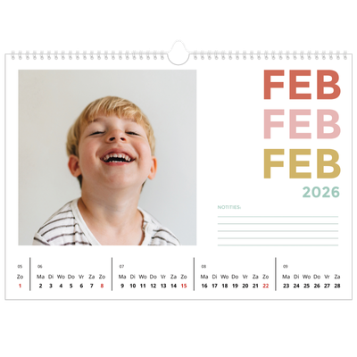 Fotokalender A3 — Bont gekleurd [Februari]