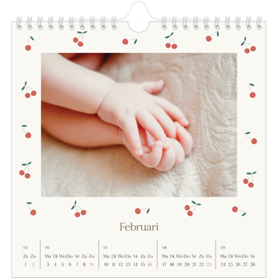 Jaarkalenders vierkant — Kersen gelukzaligheid [Februari]