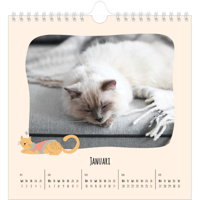 Jaarkalenders vierkant — Kattenpoten en krabbels [Januari]