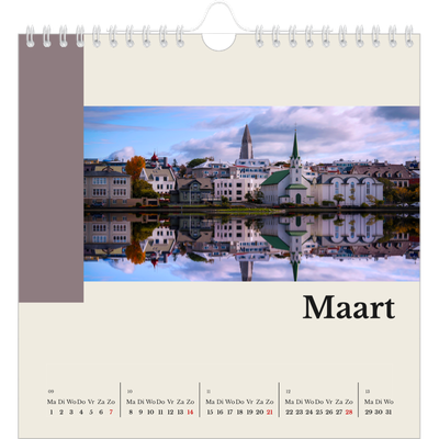 Jaarkalenders vierkant — Bezienswaardigheden van de wereld [Maart]