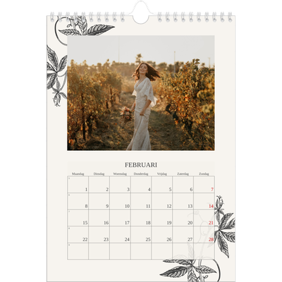 Fotokalender A4 (20 x 30 cm) — Inkt & klimop [Februari]