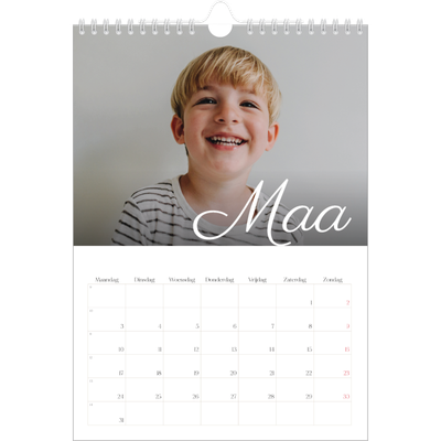 Fotokalender A4 (20 x 30 cm) — Handgeschreven maanden [Maart]
