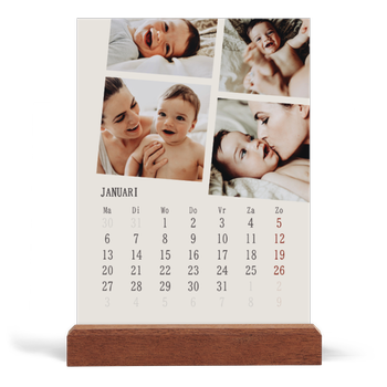 Bureaukalender met houten standaard — Herinneringen in beweging