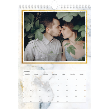 Fotokalender A4 — Gouden marmerpatroon