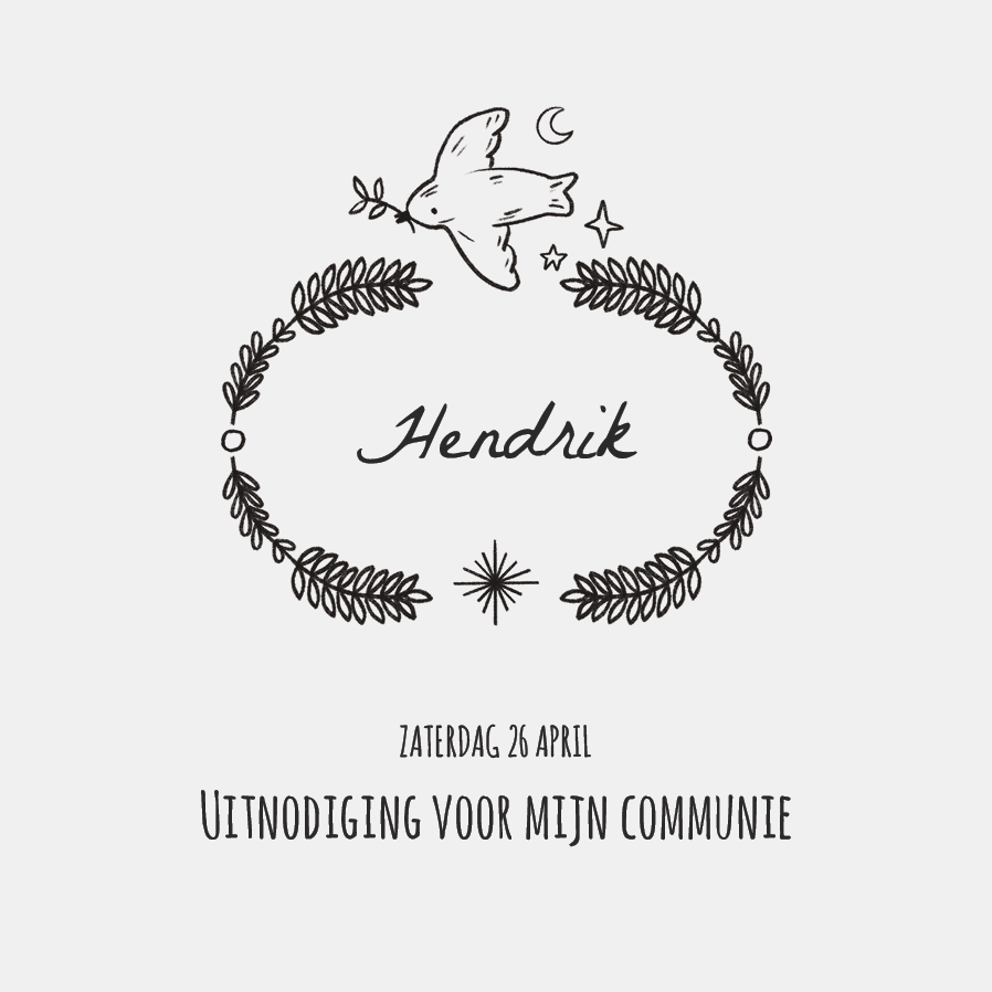 Uitnodigingen — Duif embleem