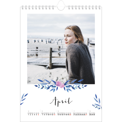 Fotokalender A4 (20 x 30 cm) — Bloemen illustraties [April]