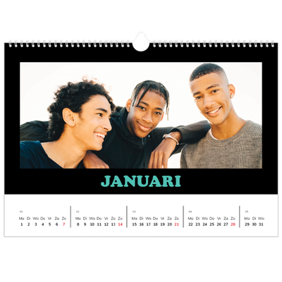 Fotokalender A4 — Vrolijke letters [Januari]