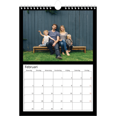 Fotokalender A4 (20 x 30 cm) — Foto in zwart kader [Februari]