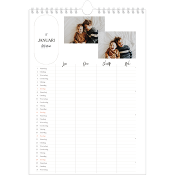 Fotokalender A4 — Grootse plannen - gezinsplanner 4 personen