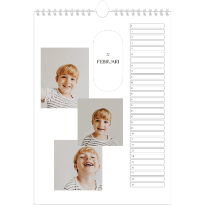 Verjaardagskalenders A4 — Plannen maken [Februari]
