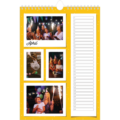 Verjaardagskalenders A4 — Snapshots in felle kleuren [April]