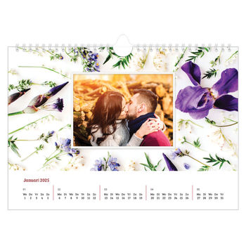 Fotokalender A4 — Kleurrijke bloemenachtergrond