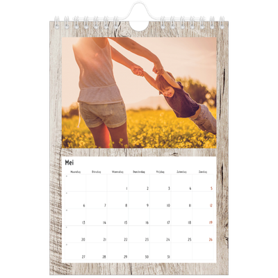 Fotokalender A5 — Houtpatroon [omslag]