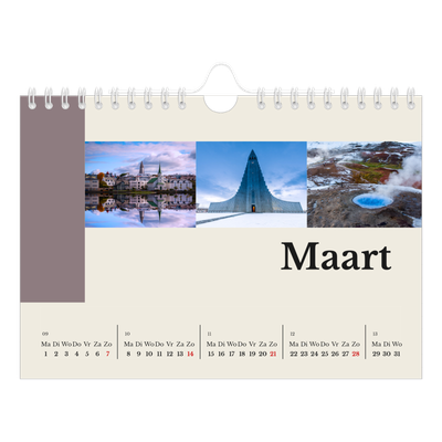 Fotokalender A5 — Bezienswaardigheden van de wereld [Maart]