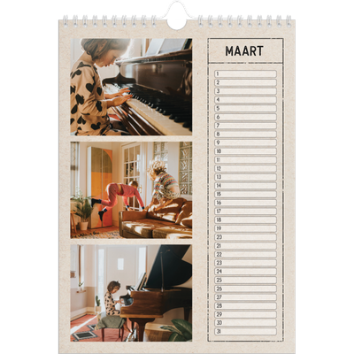 Verjaardagskalenders A4 — Stempel effect [Maart]