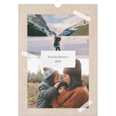A3 Familieplanners — Natuurlijke handcraft - gezinsplanner 3 personen [omslag]