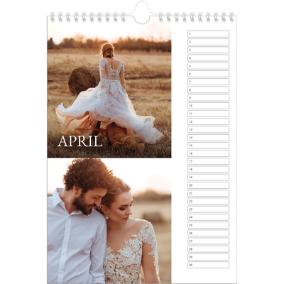 Verjaardagskalenders A4 — Schreefletters [April]