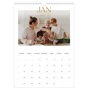 Fotokalender A3 — Gouden tekst groot