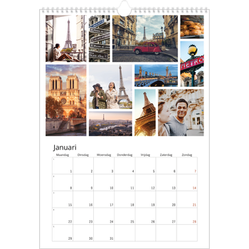 Fotokalender A3 — Collage in blokkenpatroon