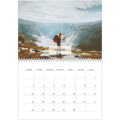 Fotokalender A4 Dubbel (30 x 40 cm) — Klassieke kalender [Februari]
