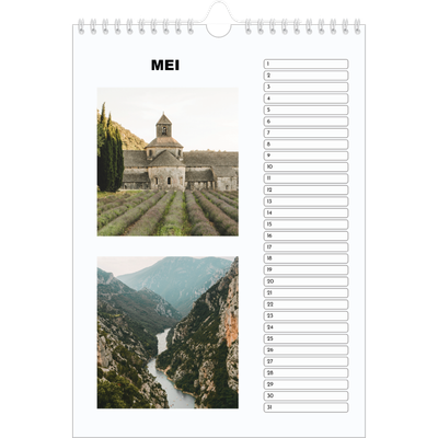 Verjaardagskalenders A4 — Eenvoudige foto [Mei]