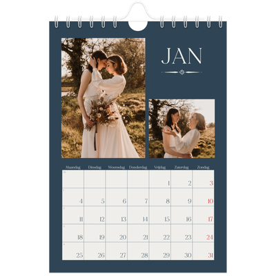 Fotokalender A5 — Leisteen & schreef [Januari]
