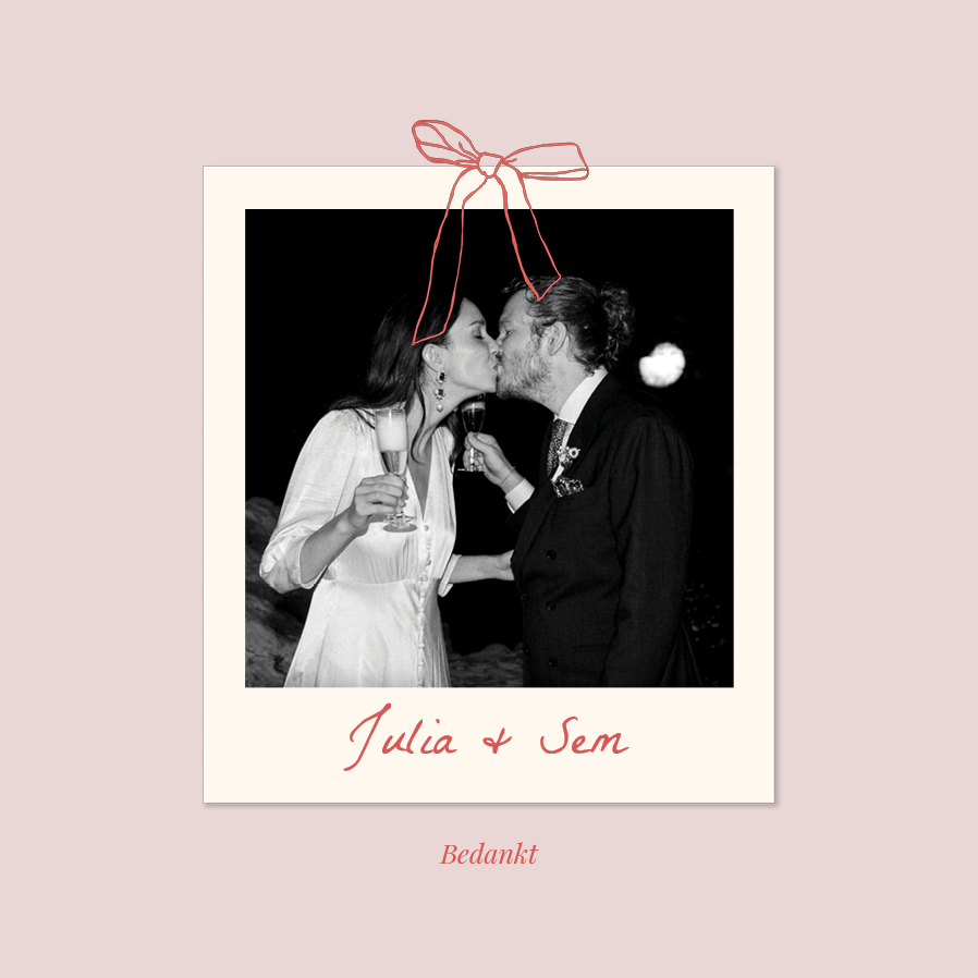 Bedankkaarten — Blozen en strikken