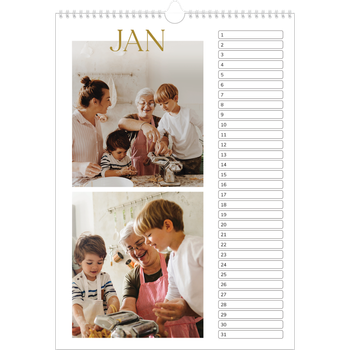 Fotokalender A3 — Gouden tekst groot