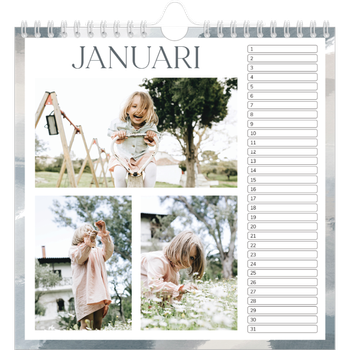Fotokalender Vierkant — Verfkwast effect