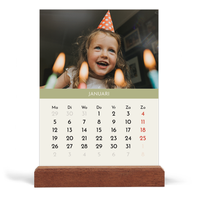 Bureaukalender met houten standaard  — Pastel hoofdstukken [Januari]
