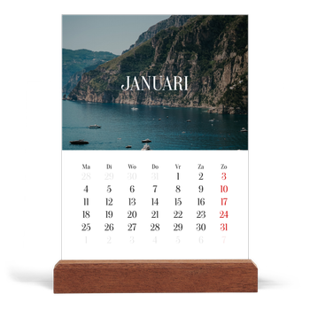 Bureaukalender met houten standaard — Eindeloze ontsnapping