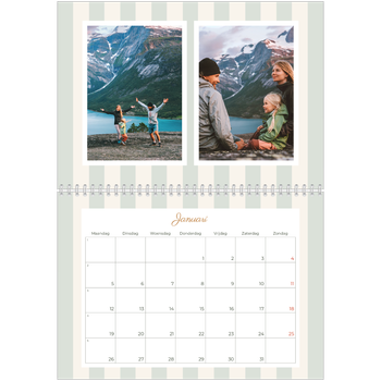Fotokalender A4 Dubbel — Schrift en strepen