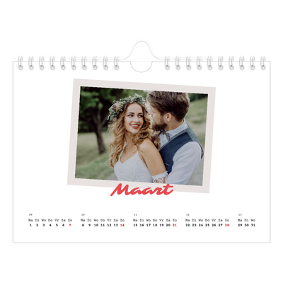 Fotokalender A5 — Karmijnrode handtekening [Maart]