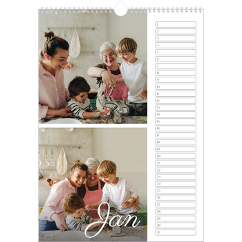 Fotokalender A3 — Handgeschreven maanden