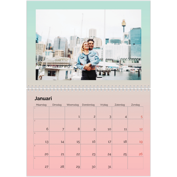 Fotokalender A4 Dubbel — Kleurverloop in pastel