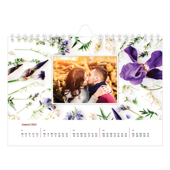 Fotokalender A5 — Kleurrijke bloemenachtergrond