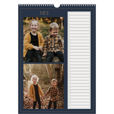 Verjaardagskalenders A3 — Pruisisch blauw [Mei]