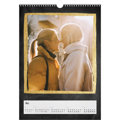 A3 Jaarkalender — Foto in glitterrand [omslag]