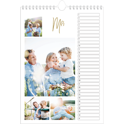 Verjaardagskalenders A4 — Handgeschreven [Mei]