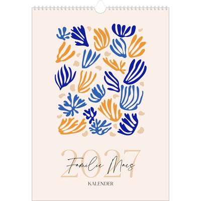 A3 Jaarkalender — Minimalistisch koraal [omslag]