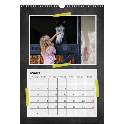 A3 Jaarkalender — Foto's met plakband [Maart]