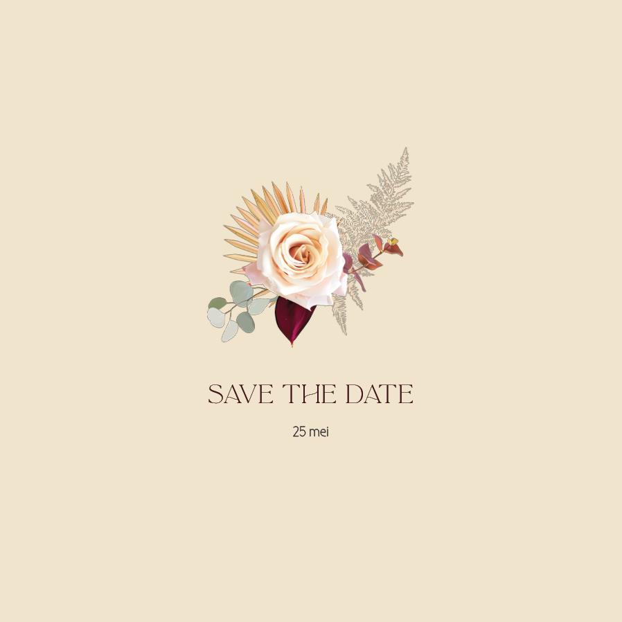 Save the date — Bohemian bruiloft